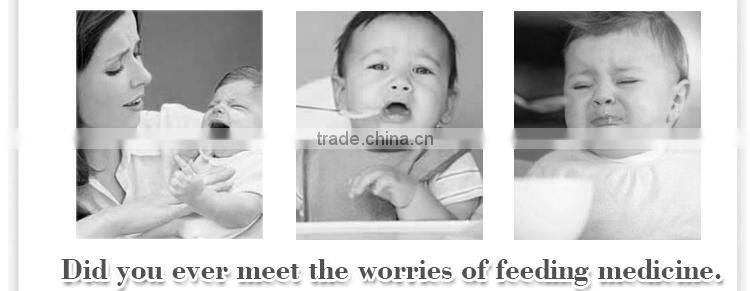 Safety medicine feeder/dispenser/dropper for baby with soft BPA free bottle