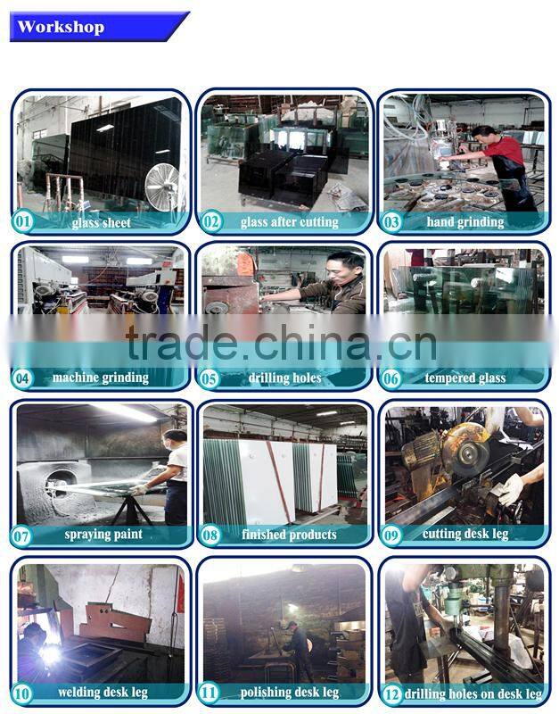 PT-C0401 Mordern oval tempered glass top conference table