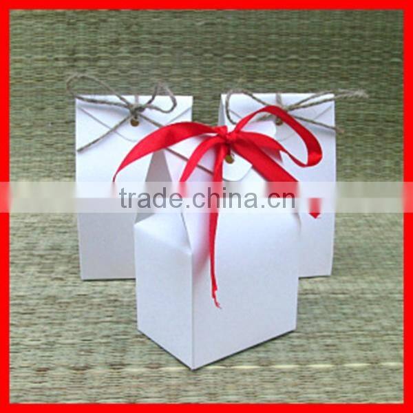 Craft Small Pure White Paperboard Special Gift Storage Box with Ribbon Manufacture