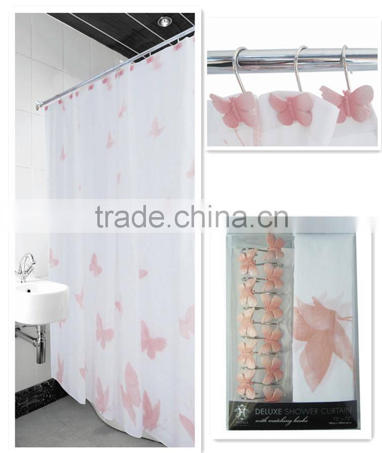 Lovely rabbit for 100% polyester shower curtain
