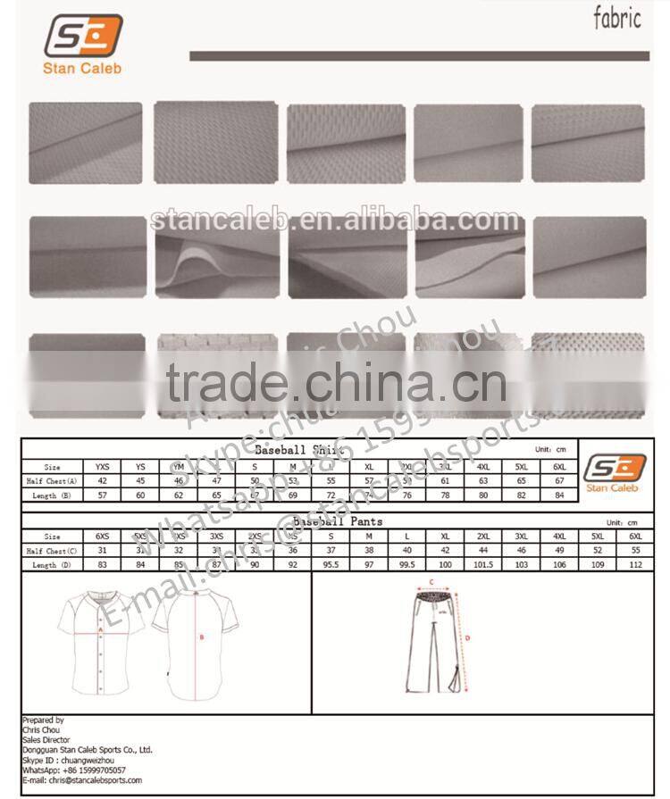 Stan Caleb baseball tee shirts wholesale & baseball pant & softball uniforms women