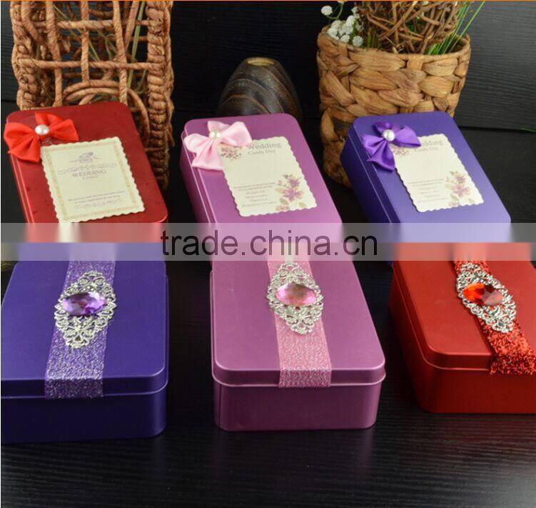 crystal wedding tin candy box