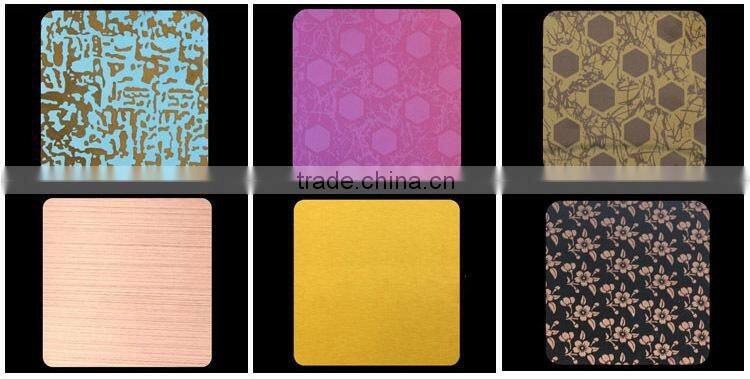 Alibaba Seller 201 etched Stainless Steel Sheet for Elevator Wall Decor