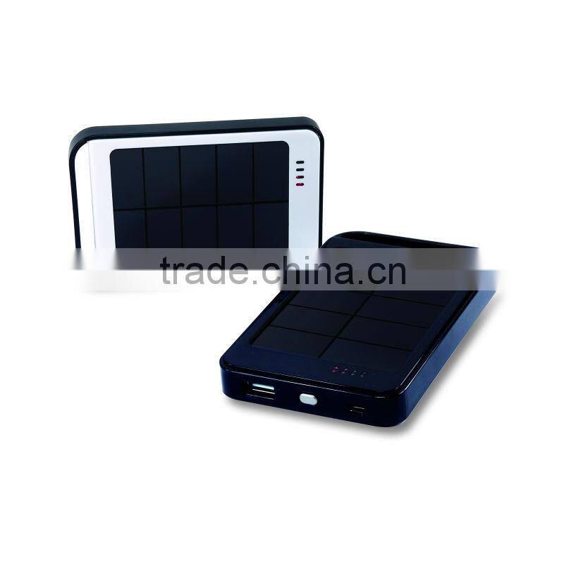 CE/ROHS/FCC notebook portable charger solar power bank with 2.1a usb output