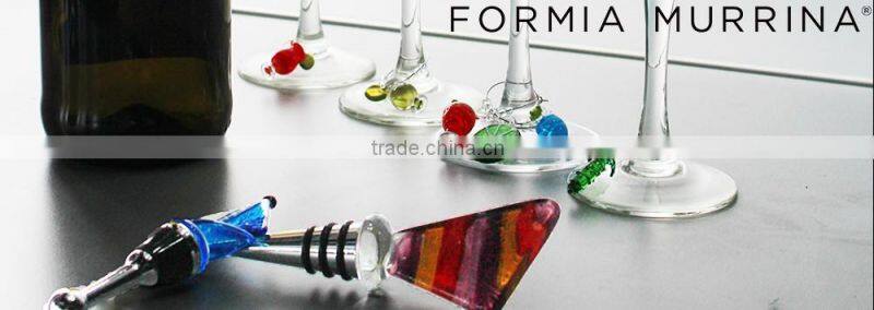 Handmade Glass Penguin Shaped Murano Glass Wine Stoppers for Christmas Decoration