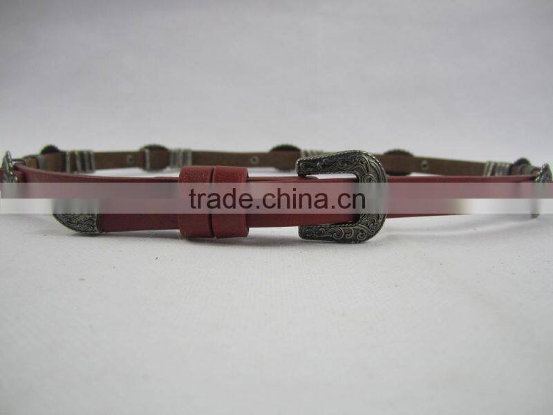 Ethnic minorities metel with pu leather belts for women