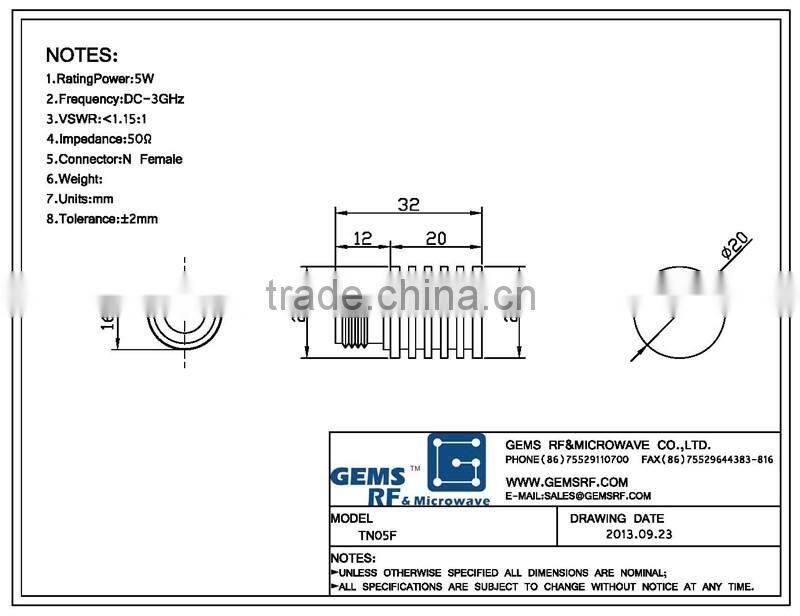 5W DC-6GHz Coaxial Termination