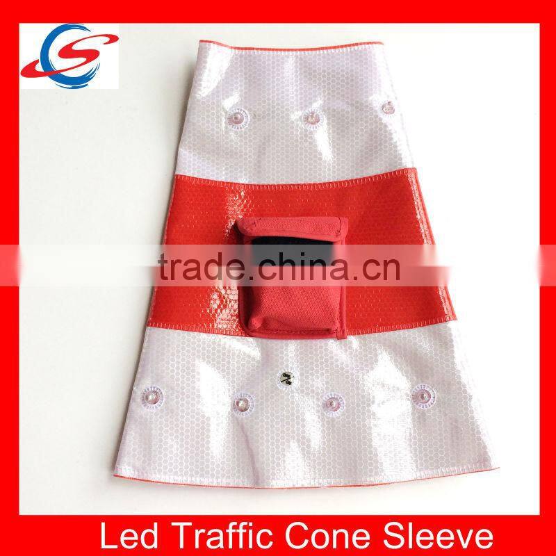 14pcs led top reflective led light traffic cone