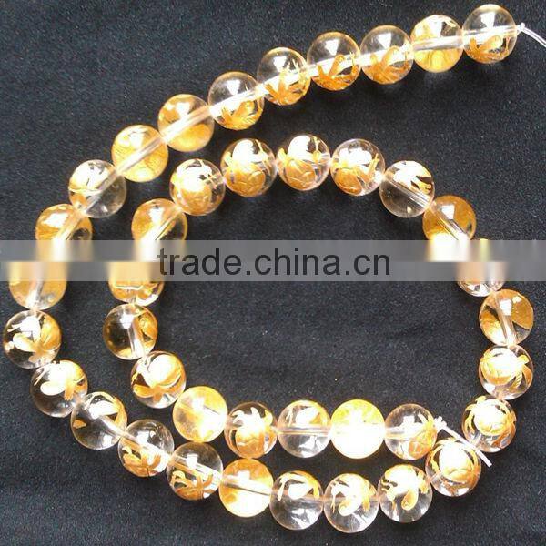 12mm natural round white agate carved Chinese letter beads for jewlery