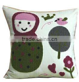 Embroidered Christmas Deer Cushion Cover