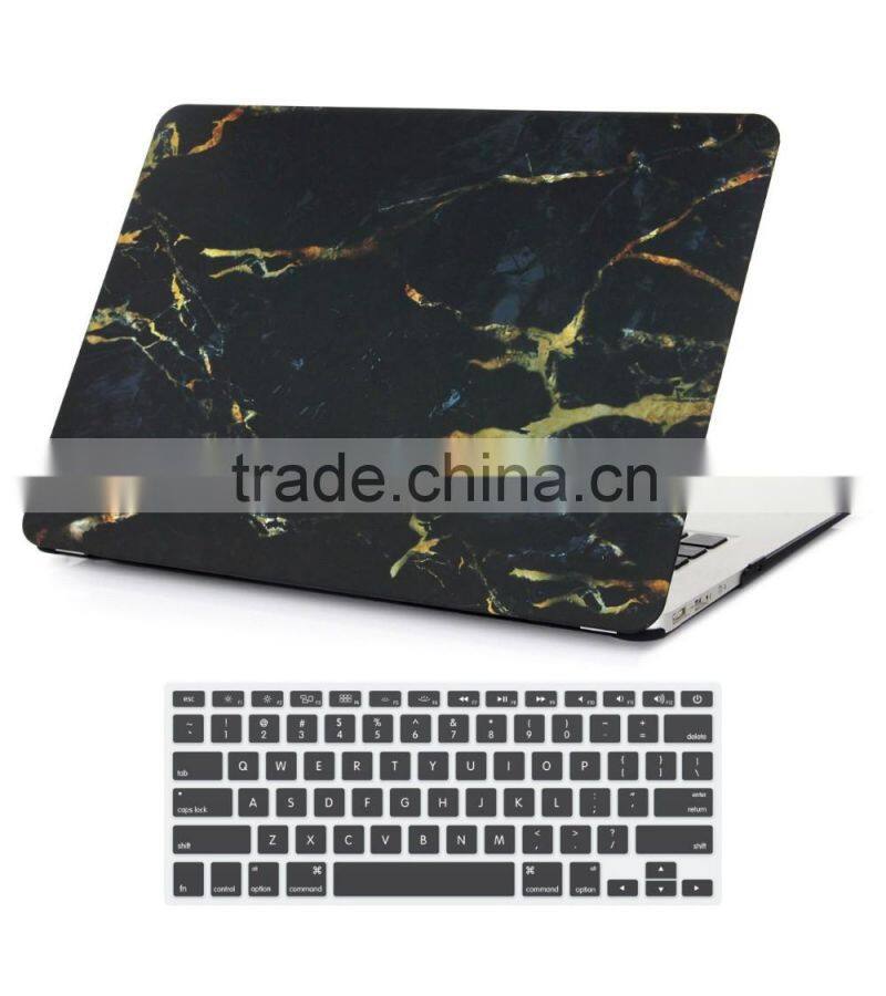 White+Gold Rubberized Hard PC Marble Case for MacBook 13 inch