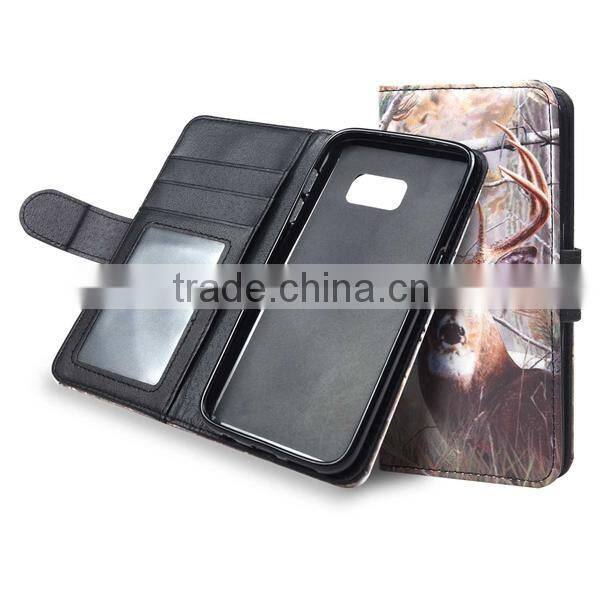 Flowers Printed Flip Stand Cover for Samsung Galaxy S7 Edge Leather Case b044265(4)