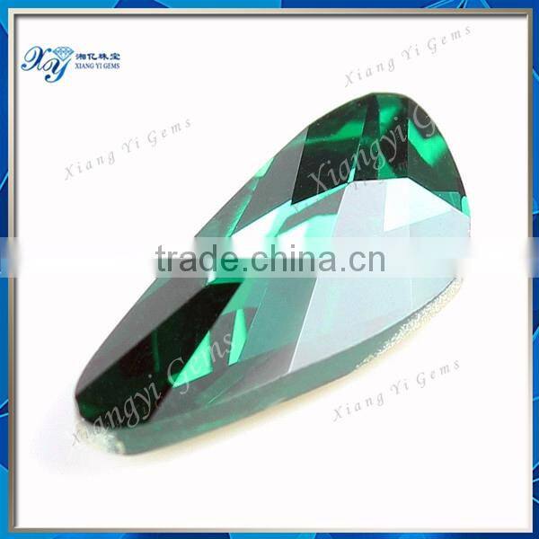 7x16mm Jewelry gemstone special shape fire glass crystals green bottom silver plated emerald price per carat
