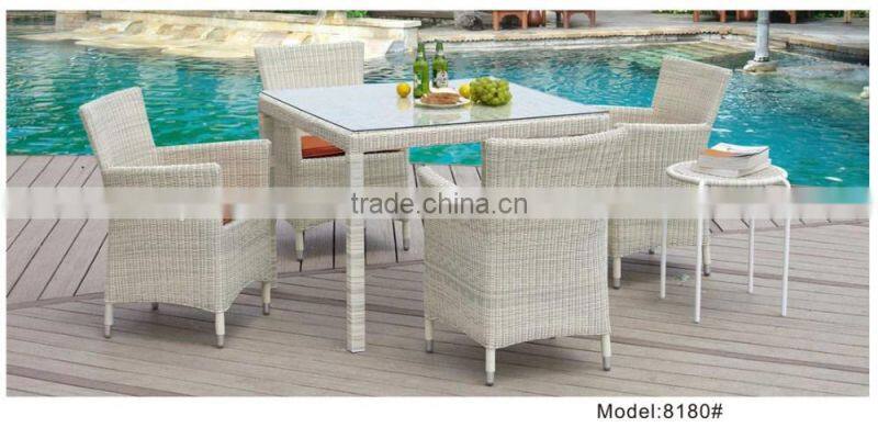 6pcs classic UK Europen style PE rattan wicker dining set with drink table