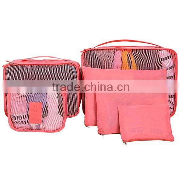 6 PCS/set Multi-purposes Zipper Polyester Travel Packing Cubes, Luggage Organizer Travel Bag