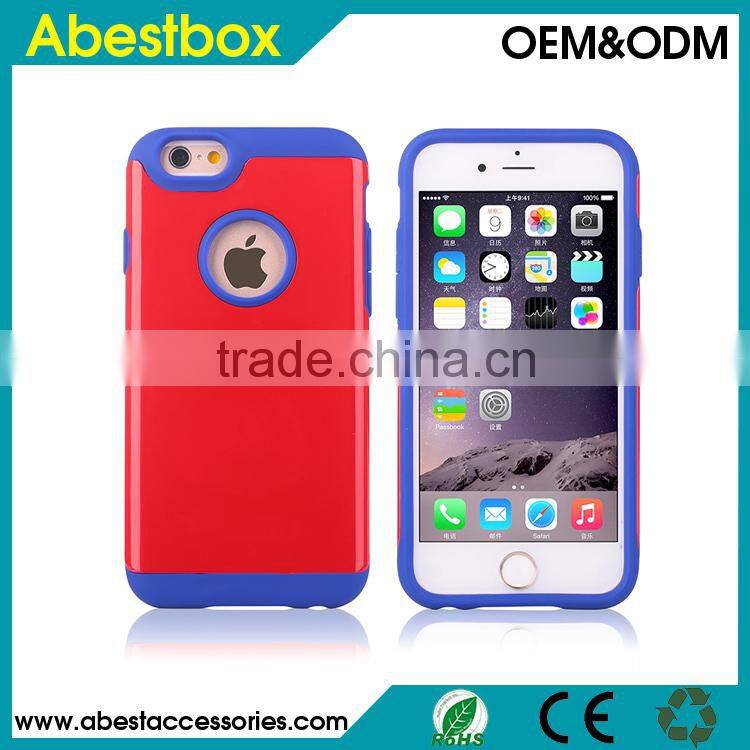 PC+TPU Combination Case for iPhone 6, Colorful TPU Protective Case for iPhone 6 4.7 inch back cover
