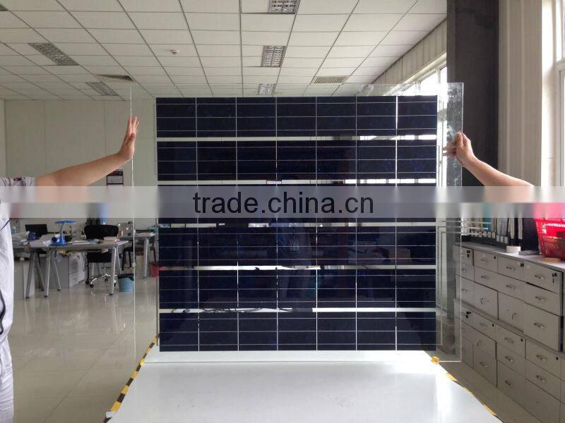 hot sale!High effiency and CE, TUV certificated 160w poly transparent solar panel,30% Transmittance