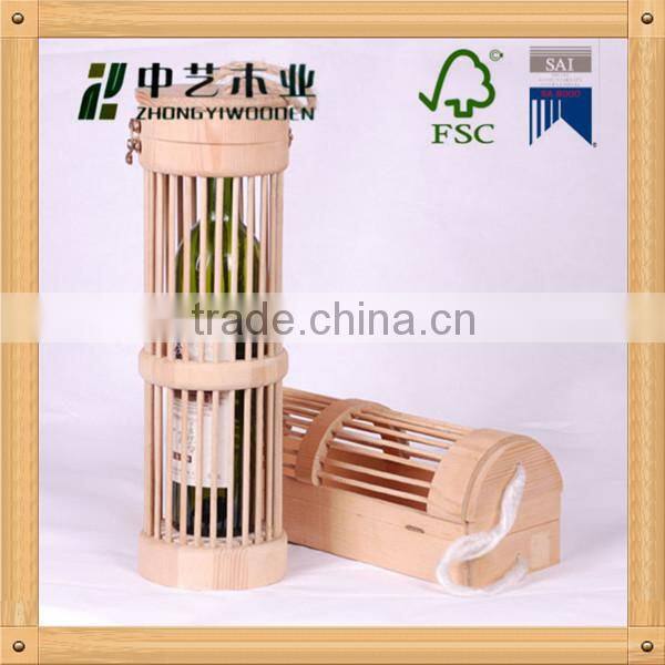 china factory FSC&BSCI sliding lid wooden 750ml wine glass bottle storage gift box for sale