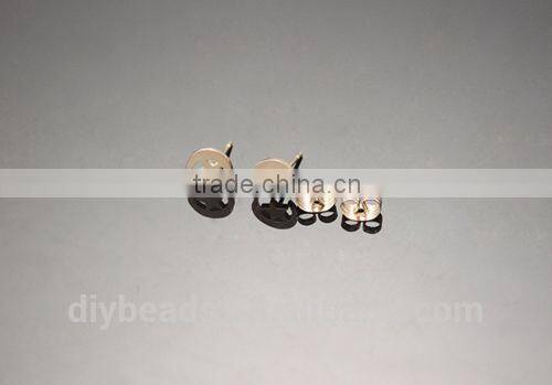 7x8mm rose gold stainless steel star and moon earstud earring