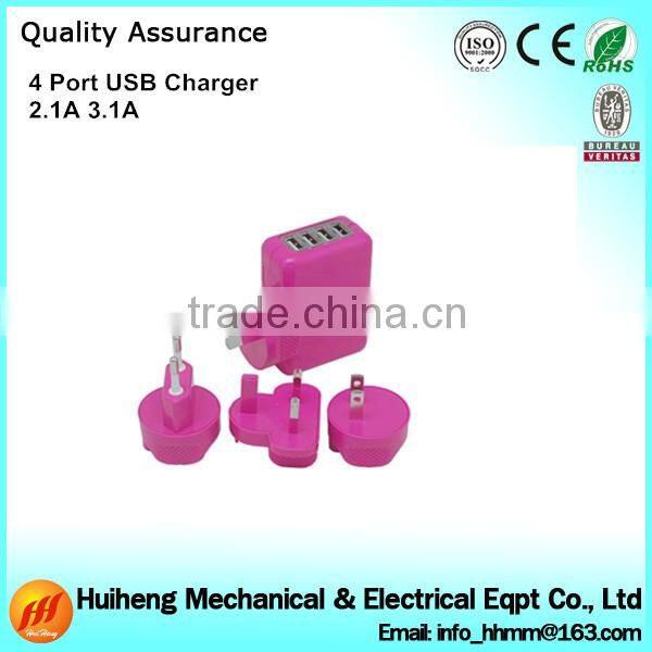 Hot Sale Fast Speed 4 Port Multi Port USB Charger for iphone wall Charger