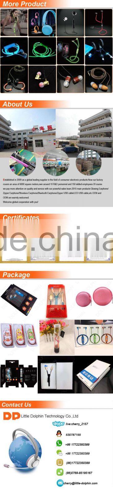 China supplier noise cancelling spring extension cable metal earbuds in ear earphone