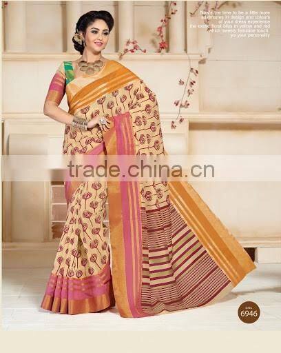 Rust Cotton Silk Saree