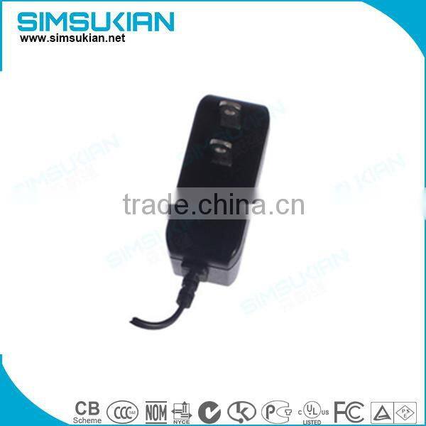 china manufacture USA plug 12V 1A 1000ma DC Power Adapter with LED indicator UL FCC safety approval
