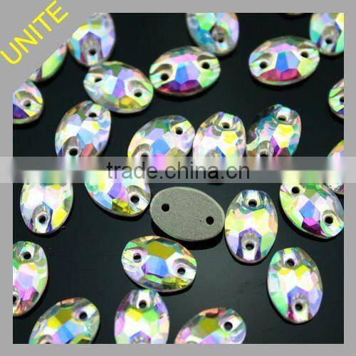 Oval Sew-on Crystal Stone Crystal AB
