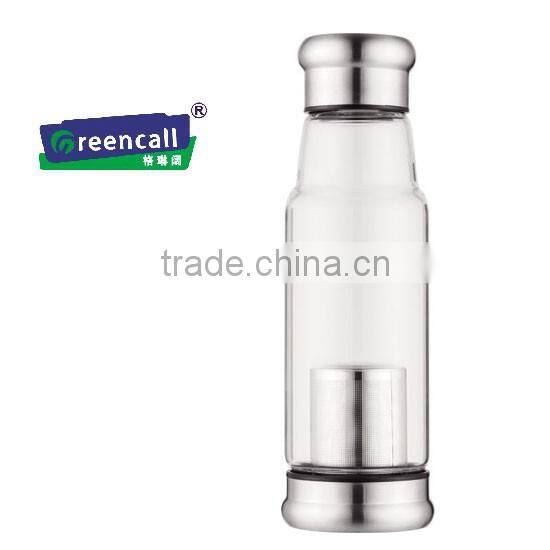 New design 320ml Knight glass water bottle