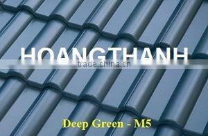 Concrete roof Tile wave small Dreep Green M5