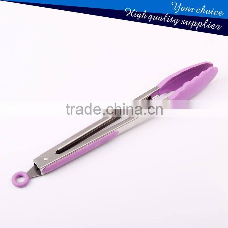 Kitchen Tongs and Red Silicone Stainless Steel food Tongs