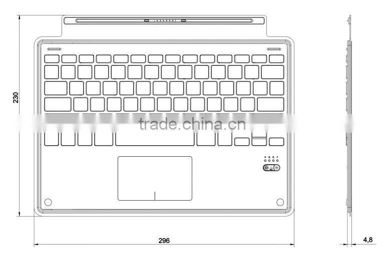 wireless keyboard for tablet pc Microsoft Surface Pro 4 12.3inch Ultra-Thin Aluminum Touchpad Bluetooth Keyboard-MZ-1088