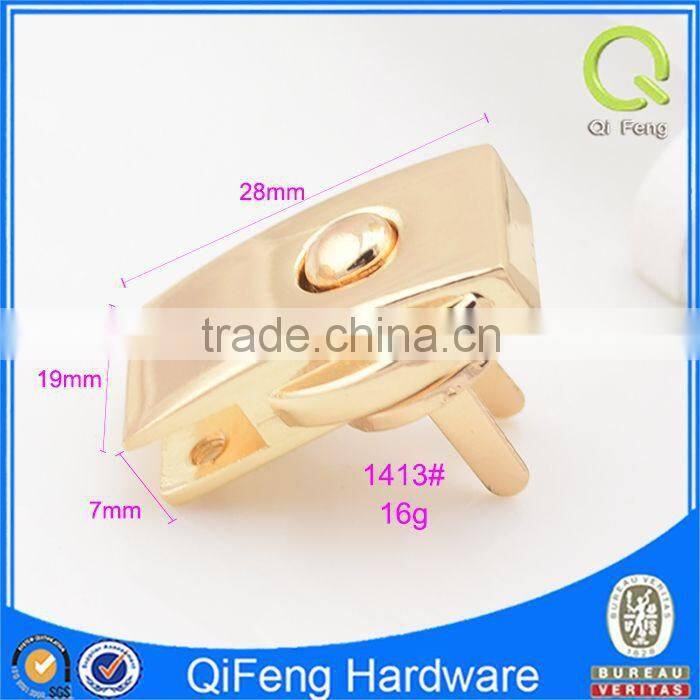 1413# diary with lock metal new design hardware bag lock gold shape