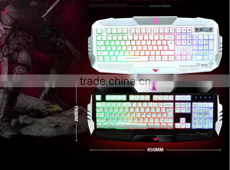 cool 3 colors led light gaming computer keyboard in shenzhen