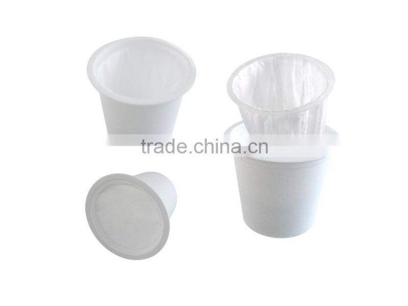 Plastic disposable k cup with filter