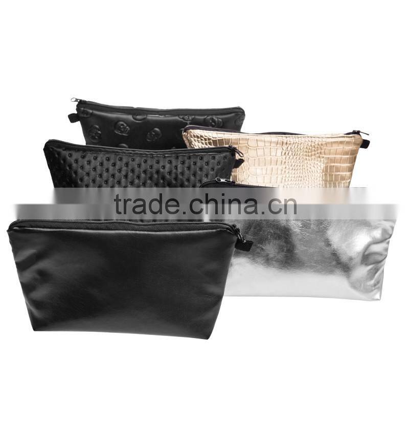 New Trends Leather Cosmetic Bag Cases Women Organizer Make-up bags High Texture Storage Beauty Simple Fashion Handbag