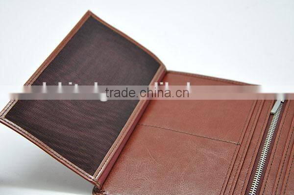 leather passport case with zipper pouch