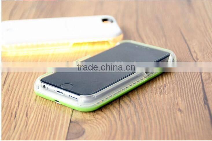 2016 NEW arrive LED flashing phone case with power bank function case for iphone 6 case