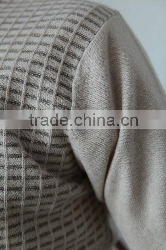 Men pure cashmere intarsia/jacquard pullover