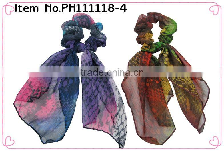 chiffon hair scrunchie ,chiffon Ponytail Holder chiffon hair elastic band