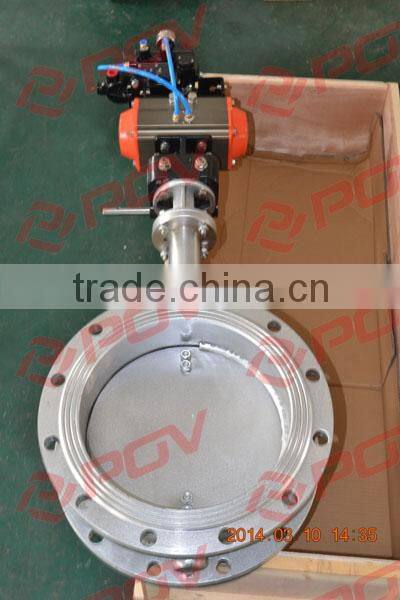 big size flange exhaust butterfly valve