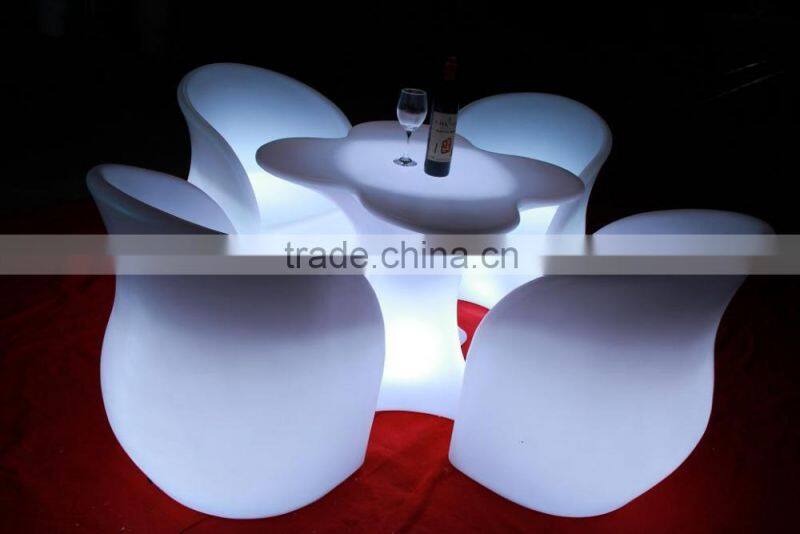 led illuminated coffee table,party durable led light plastic tables and chairs