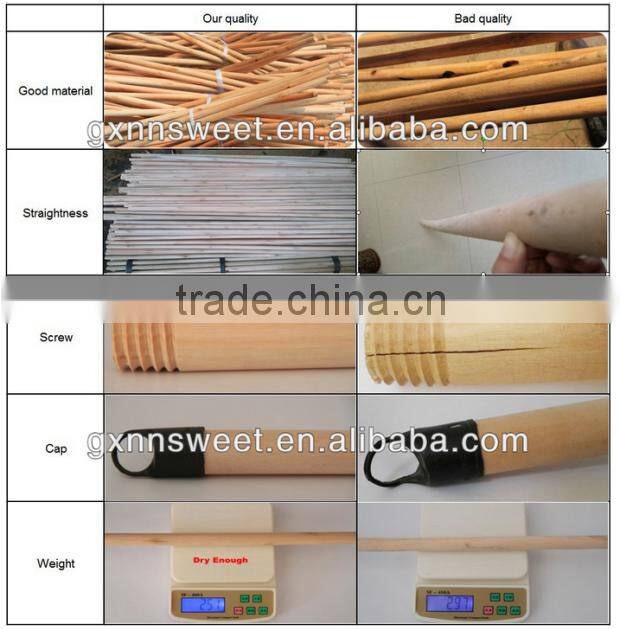 Varnished mop handle / wood broom stick / straight wooden broom and mop stick