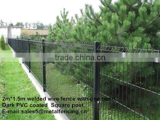 2m*1.5m welded wire fence panels with PVC coated and peach post