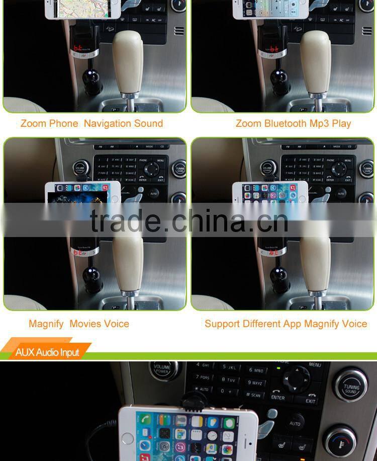 Bluetooth FM Transmitter Car Kit Cellphone Holder GPS and MP3 Player USB Charger