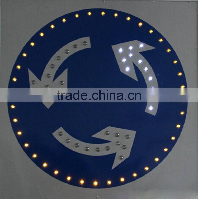 Turn round allowed solar led traffic sign board
