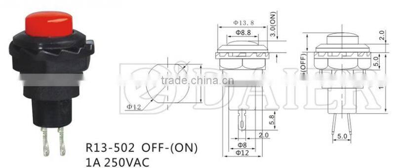 R13-502 12mm momentary push button switch