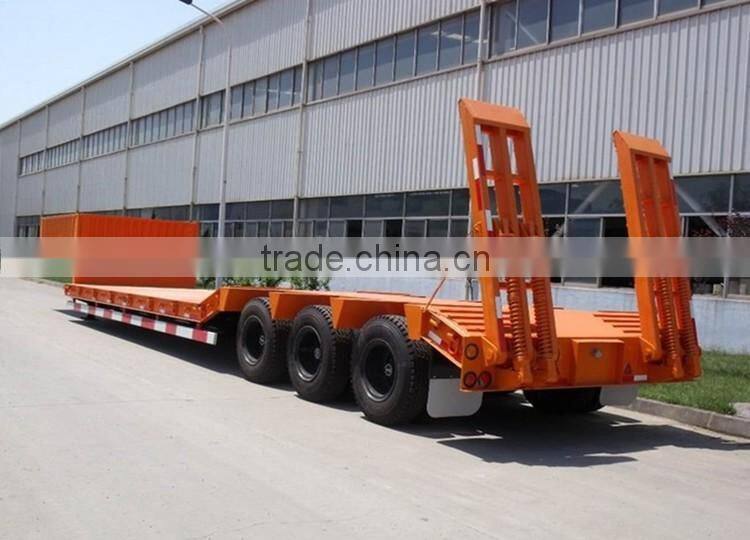 Cheap Price 40 ton Low Bed Semi Truck Trailer for Heavy Duty Equipment Transport