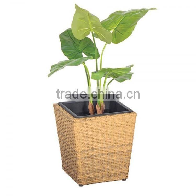 Home or office decoration square wicker planter