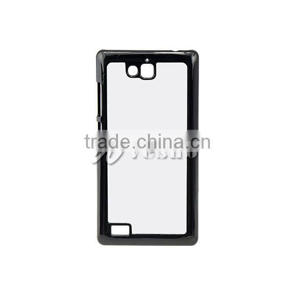 Guangzhou 2D Sublimation Custom Printed Black Color Silicone Plastic Phone Case With Aluminum Sheet For Huawei Honor 3C